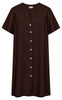 Freequent Kjole - Lava Button - Coffee Bean