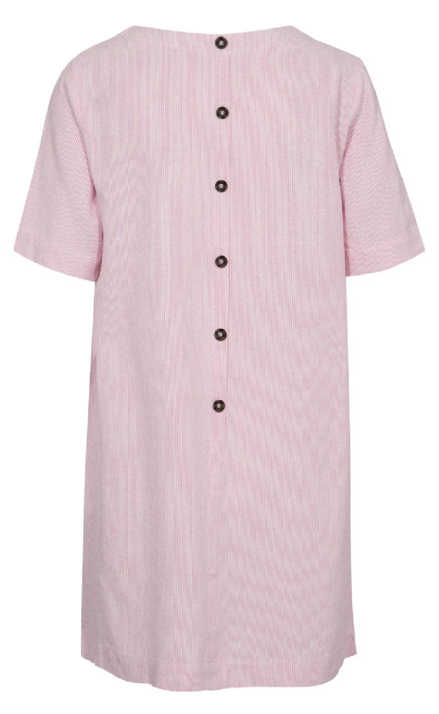 Freequent Kjole - Lava - Off-white w. Fuchsia Pink