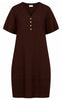 Freequent Kjole - Lava SS V-neck - Coffee Bean