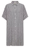 Freequent Kjole - Lava Stripe - Coffee Bean w. Brilliant White