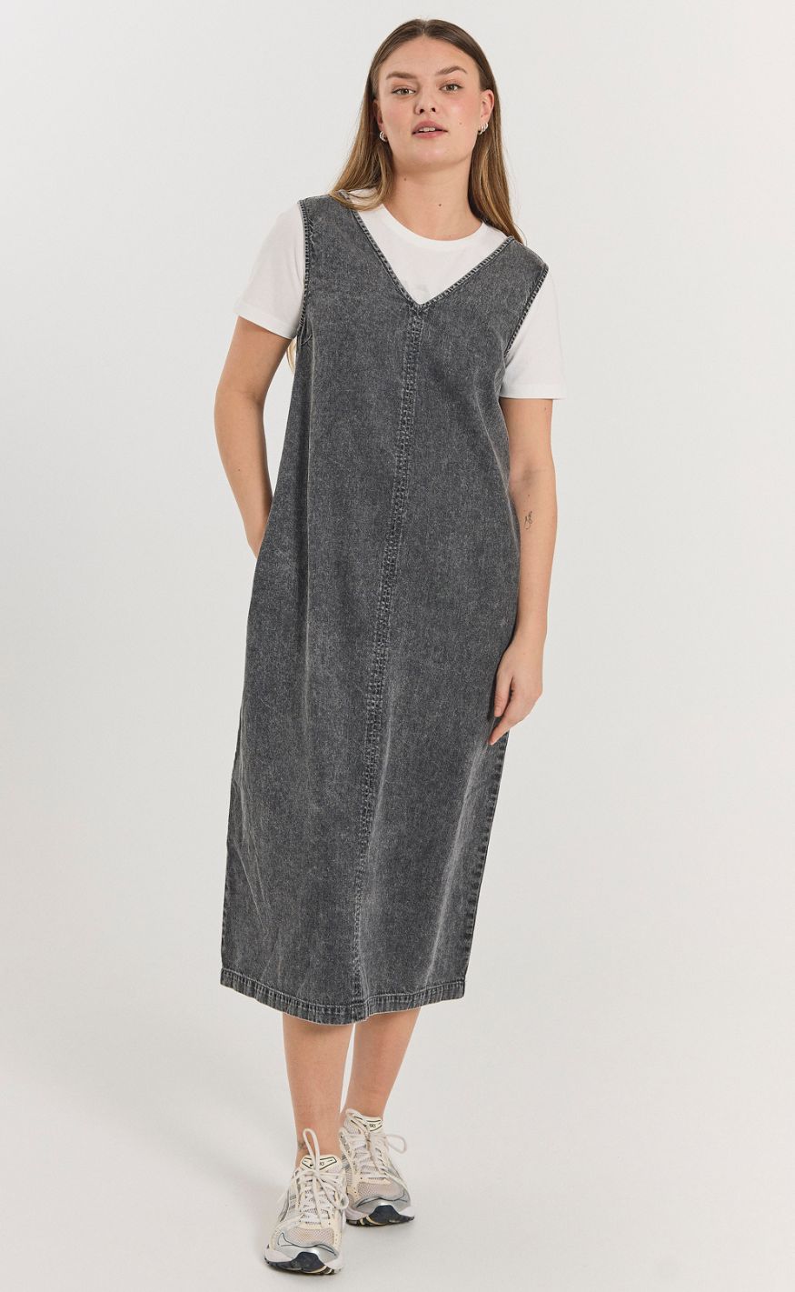 Freequent Kjole - Lisea 207090 - Vintage Grey Denim