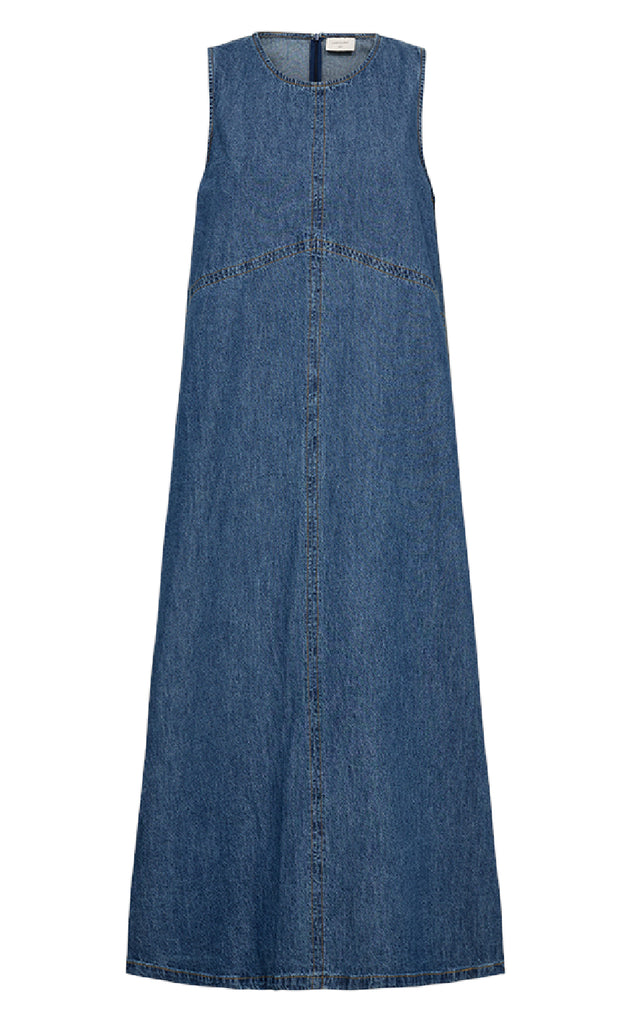 Freequent Kjole - Lisea Long - Medium Blue Denim