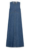 Freequent Kjole - Lisea Long - Medium Blue Denim