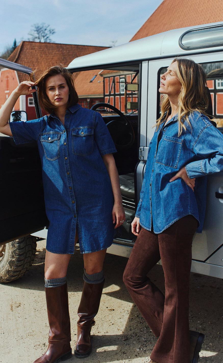 Freequent Kjole - Lisea - Medium Blue Denim
