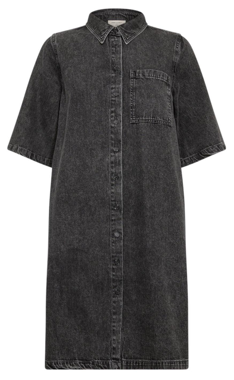 Freequent Kjole - Lisea - Vintage Grey Denim
