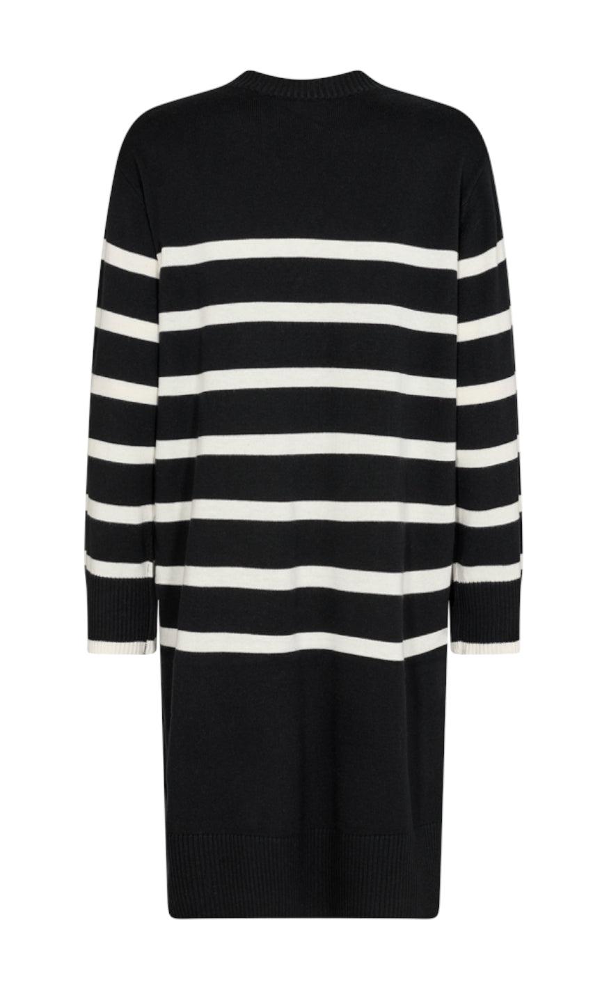 Freequent Kjole - Monday - Black W. Offwhite