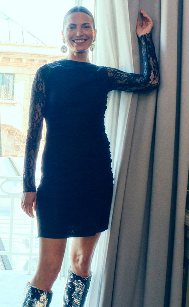 Freequent Kjole - Odessa - Black w. Black