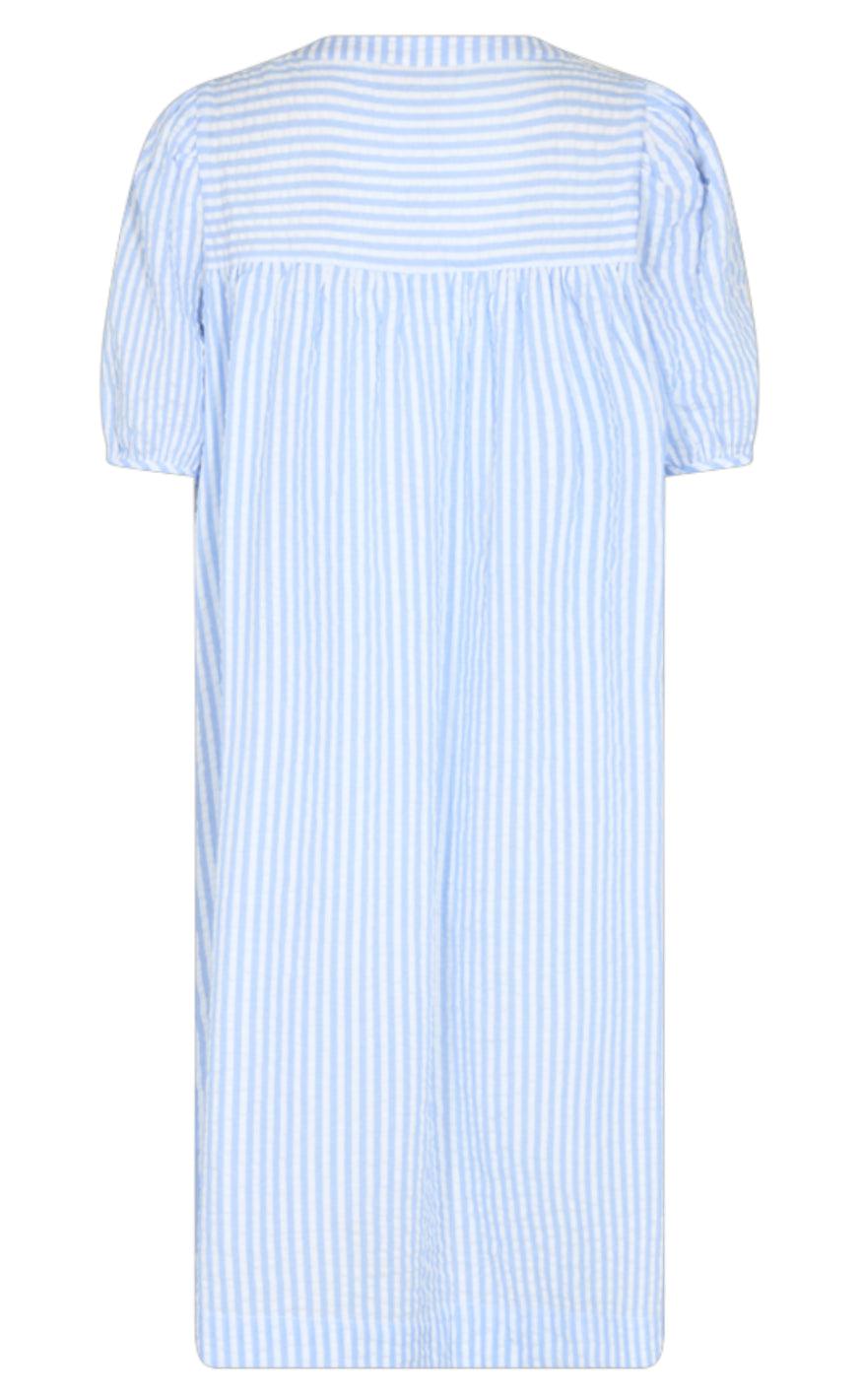 Freequent Kjole - Sofia - Vista Blue W. Brilliant White