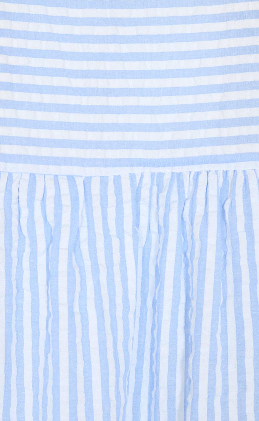 Freequent Kjole - Sofia - Vista Blue W. Brilliant White
