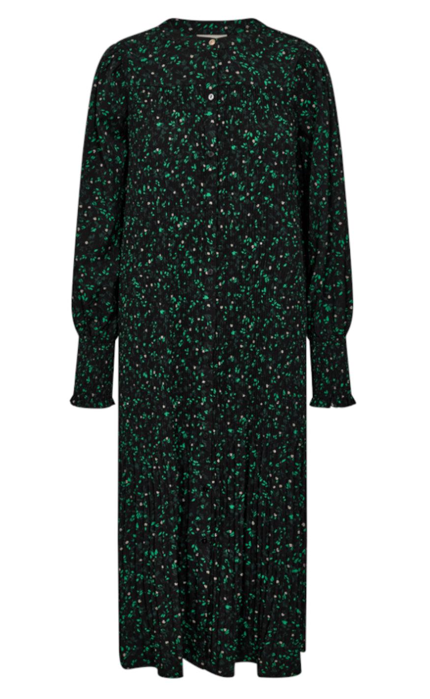 Freequent Kjole - Teresa - Black W. Rainy Forest