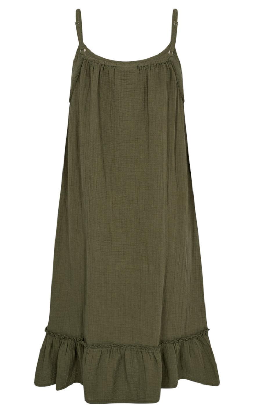 Freequent Kjole - Uline - Deep Lichen Green