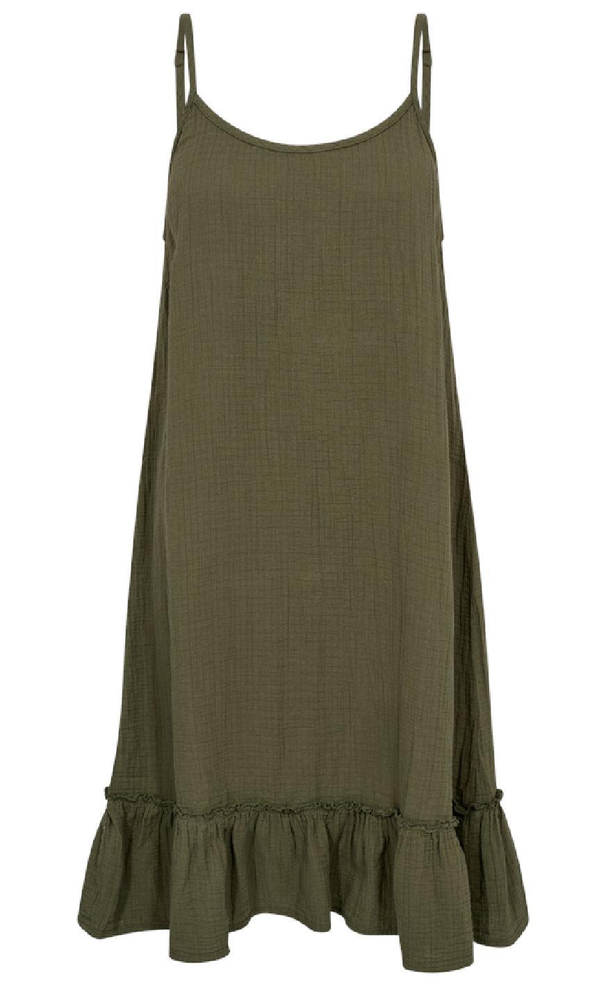 Freequent Kjole - Uline - Deep Lichen Green