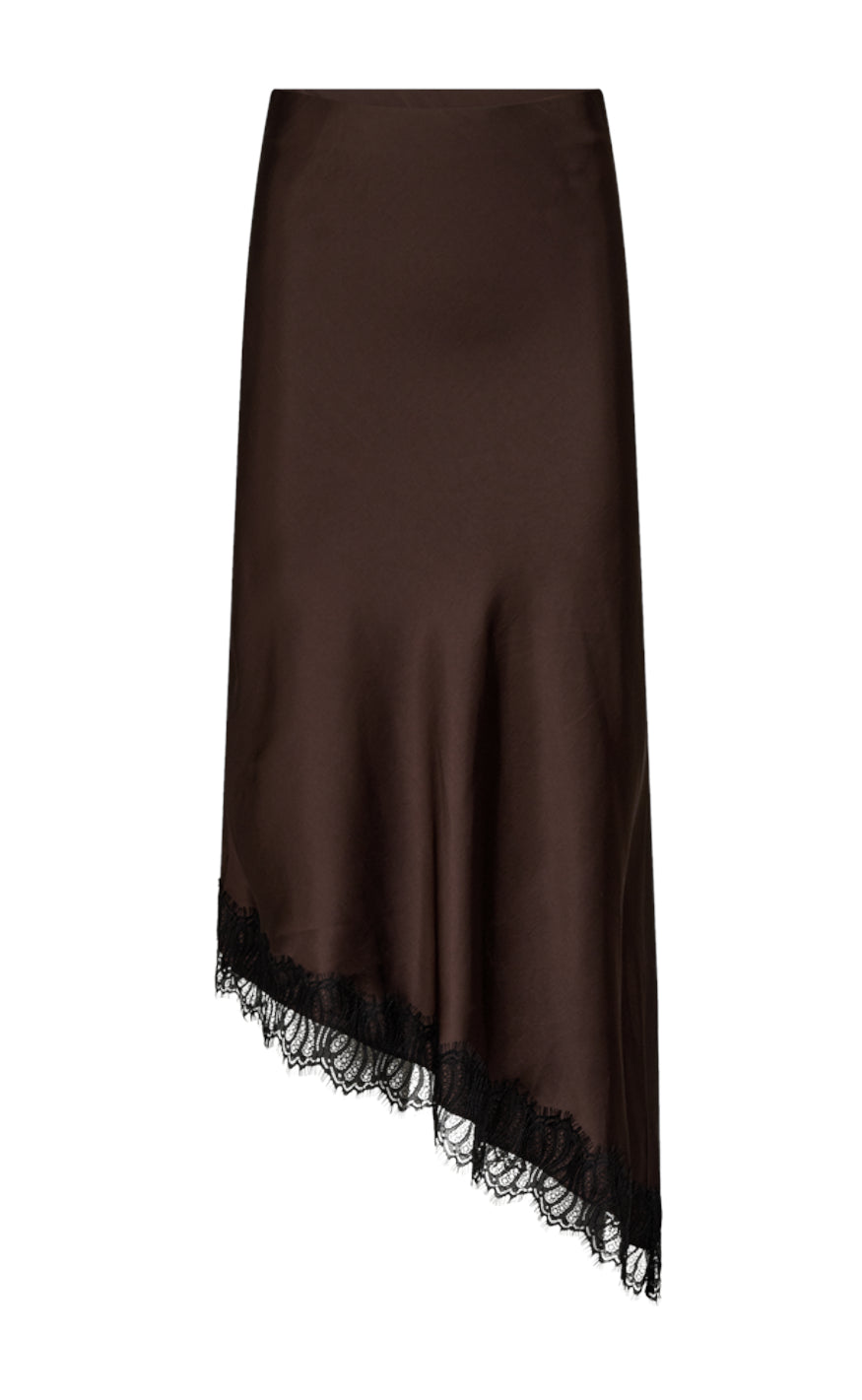 Freequent Nederdel - Dova - Coffee Bean w. Black