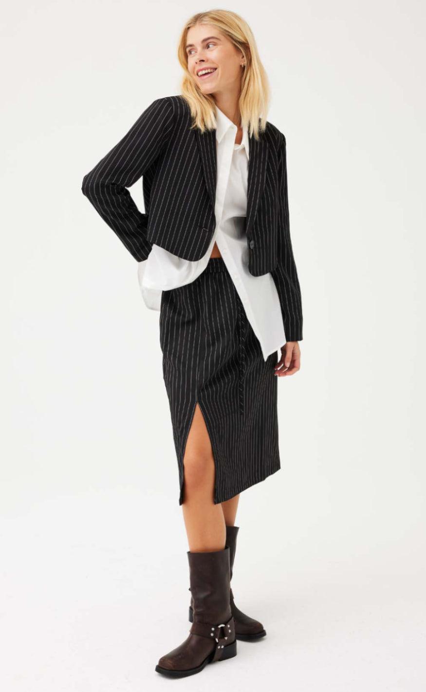 Freequent Nederdel - Lovin - Black W. Off-White