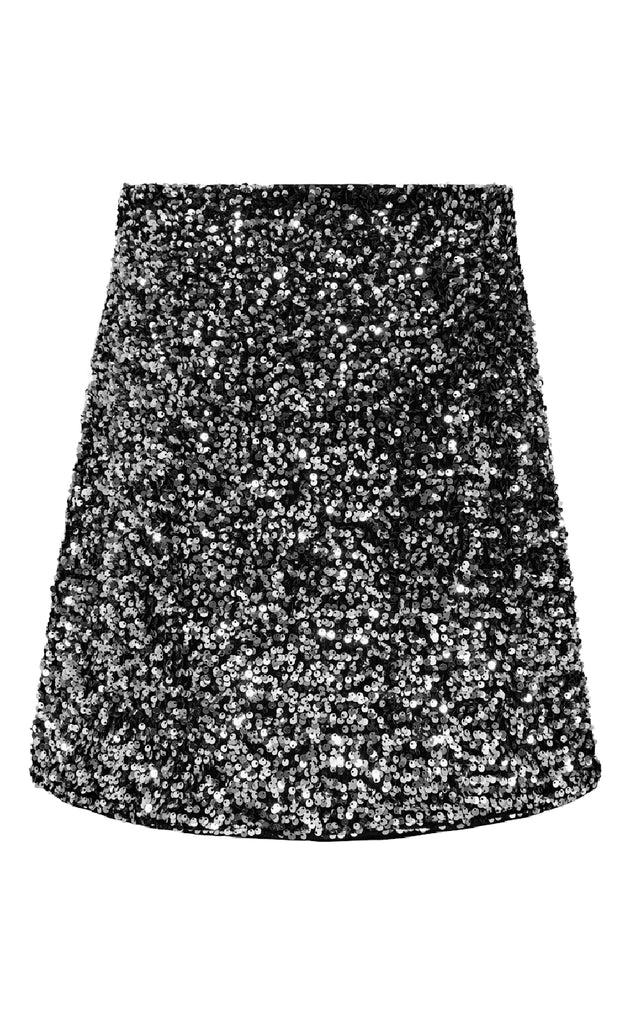 Freequent Nederdel - Lune - Black w. Silver