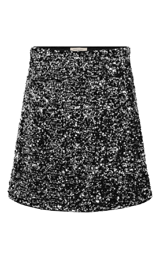 Freequent Nederdel - Lune - Black w. Silver