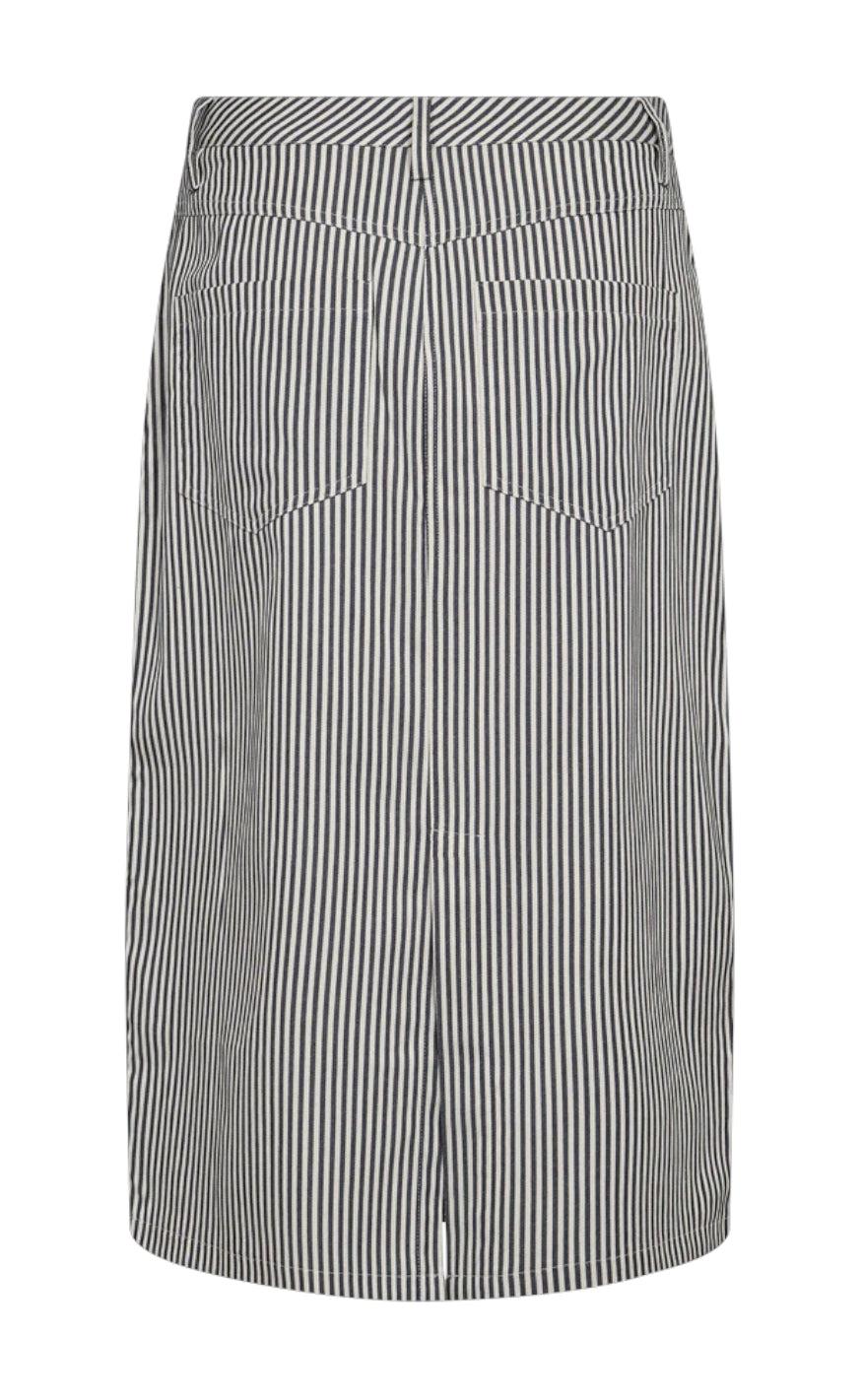 Freequent Nederdel - Mella - Medieval Blue W. Off White
