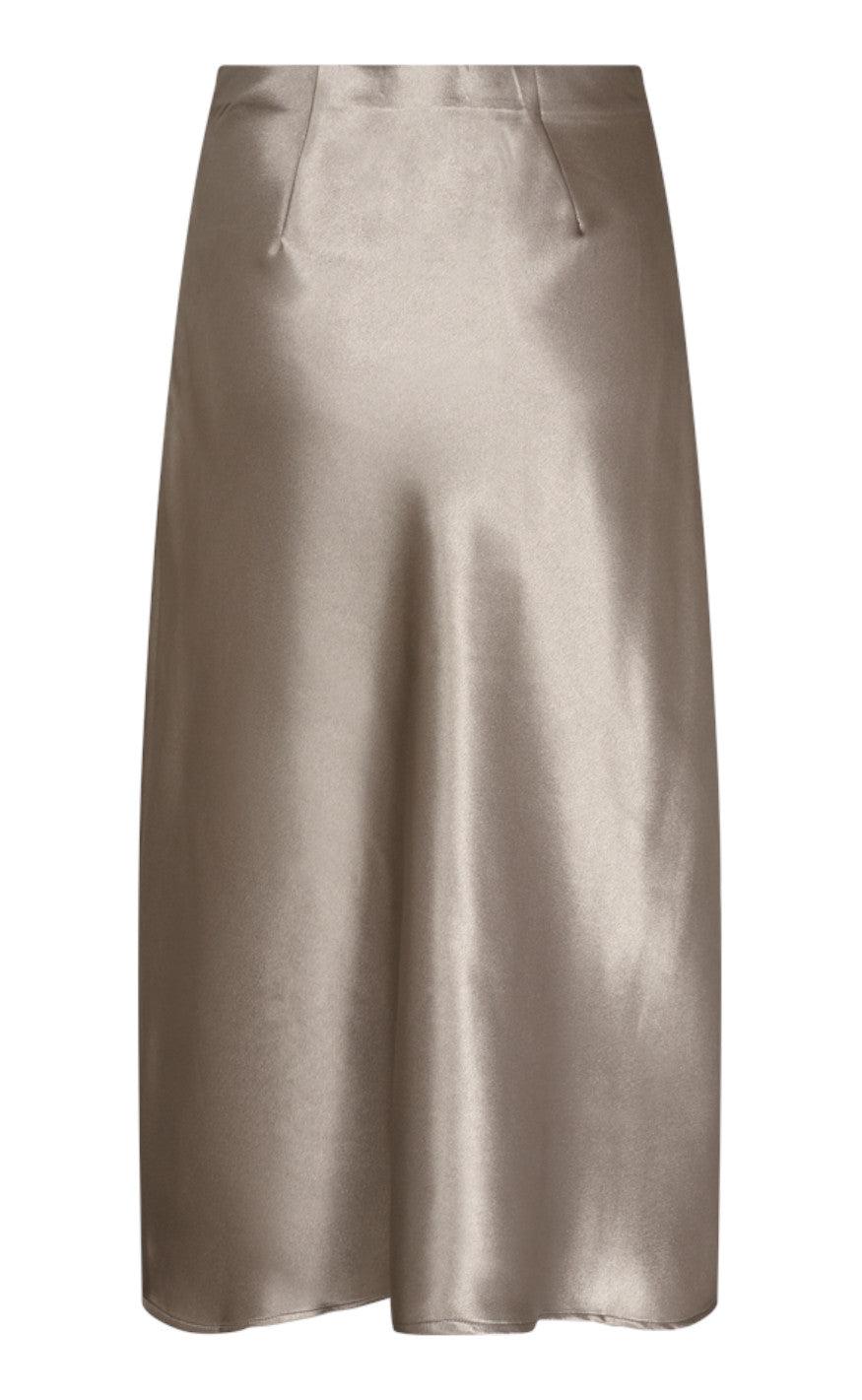 Freequent Nederdel - Satin - Desert Taupe Metallic
