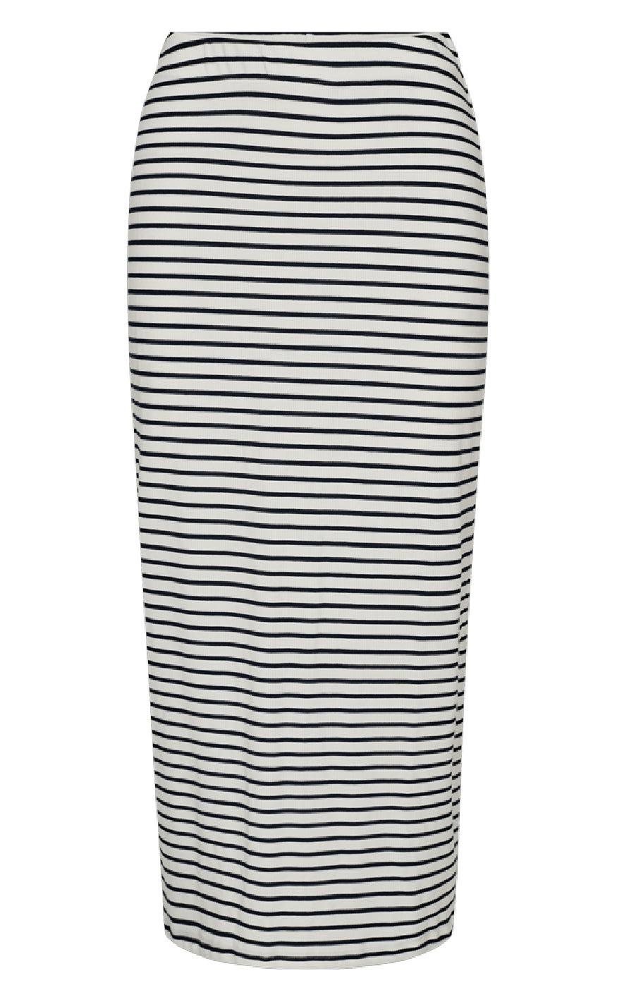 Freequent Nederdel - Zia - Brilliant White w. Navy Blazer