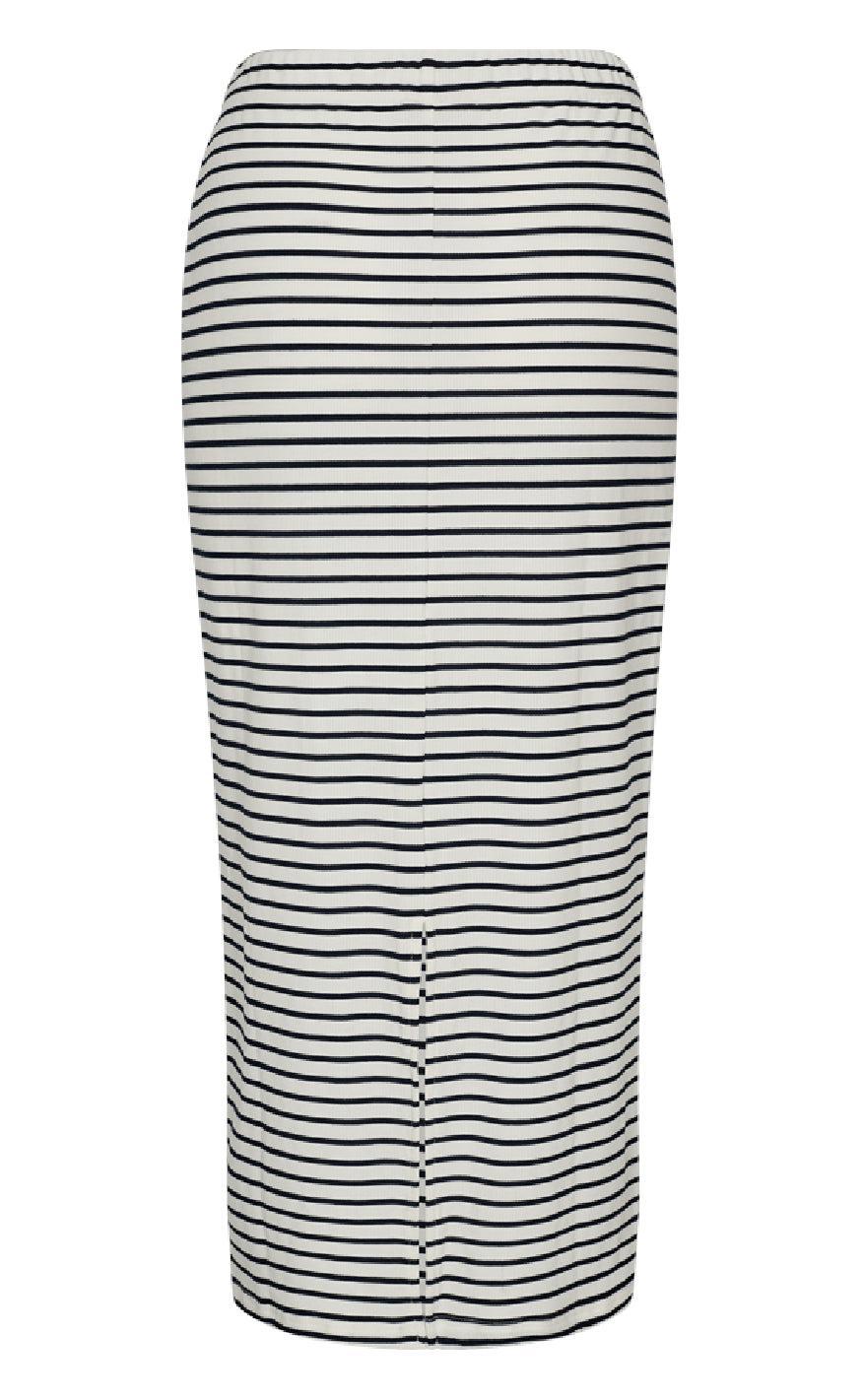 Freequent Nederdel - Zia - Brilliant White w. Navy Blazer