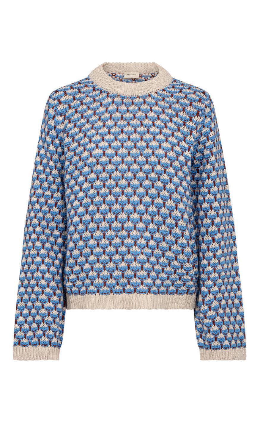 Freequent Pullover - Flippy - Moonbeam W. Azure Blue