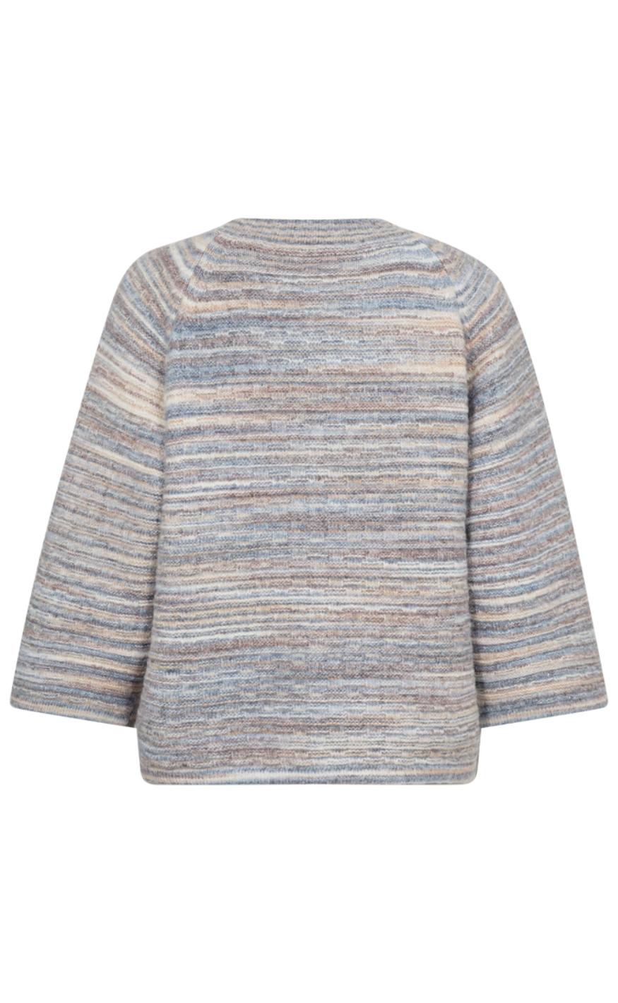 Freequent Pullover - Grsclas - Star Off-white w. Baby Blue