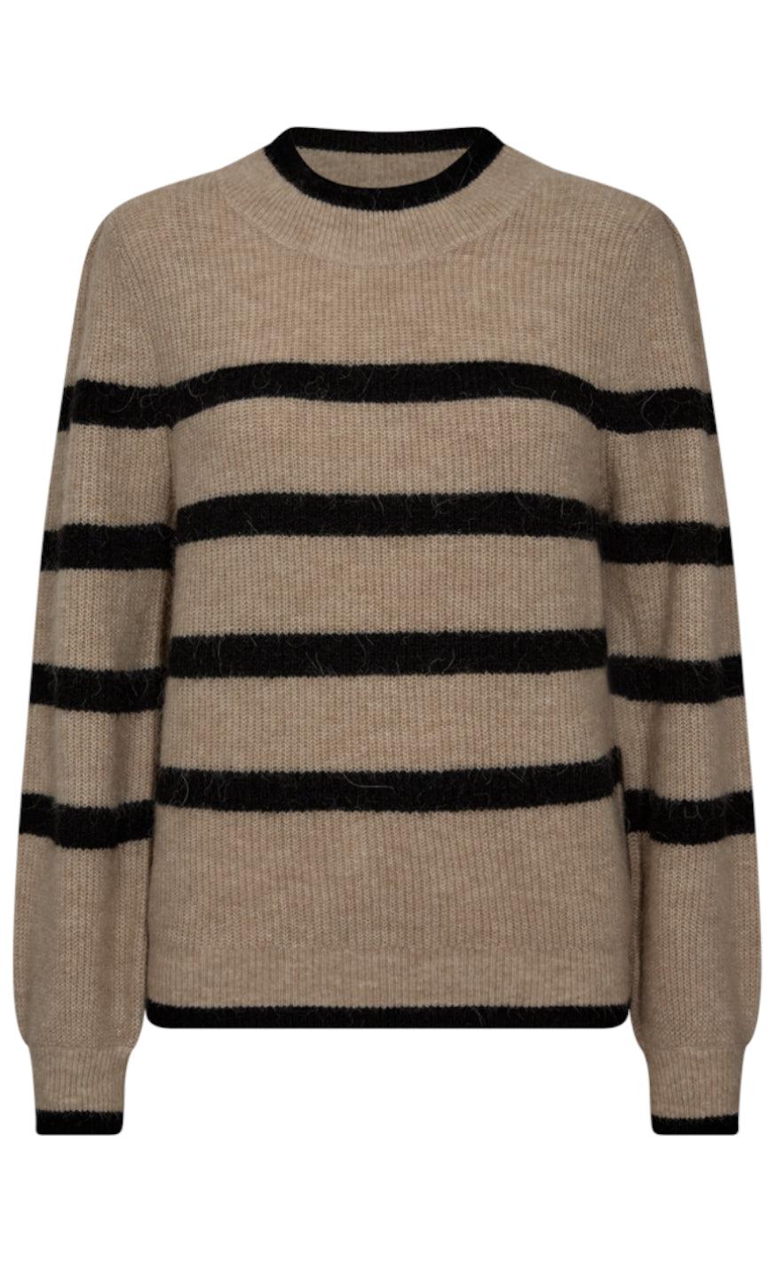 Freequent Pullover - Hilla - Crockery Mel. W. black