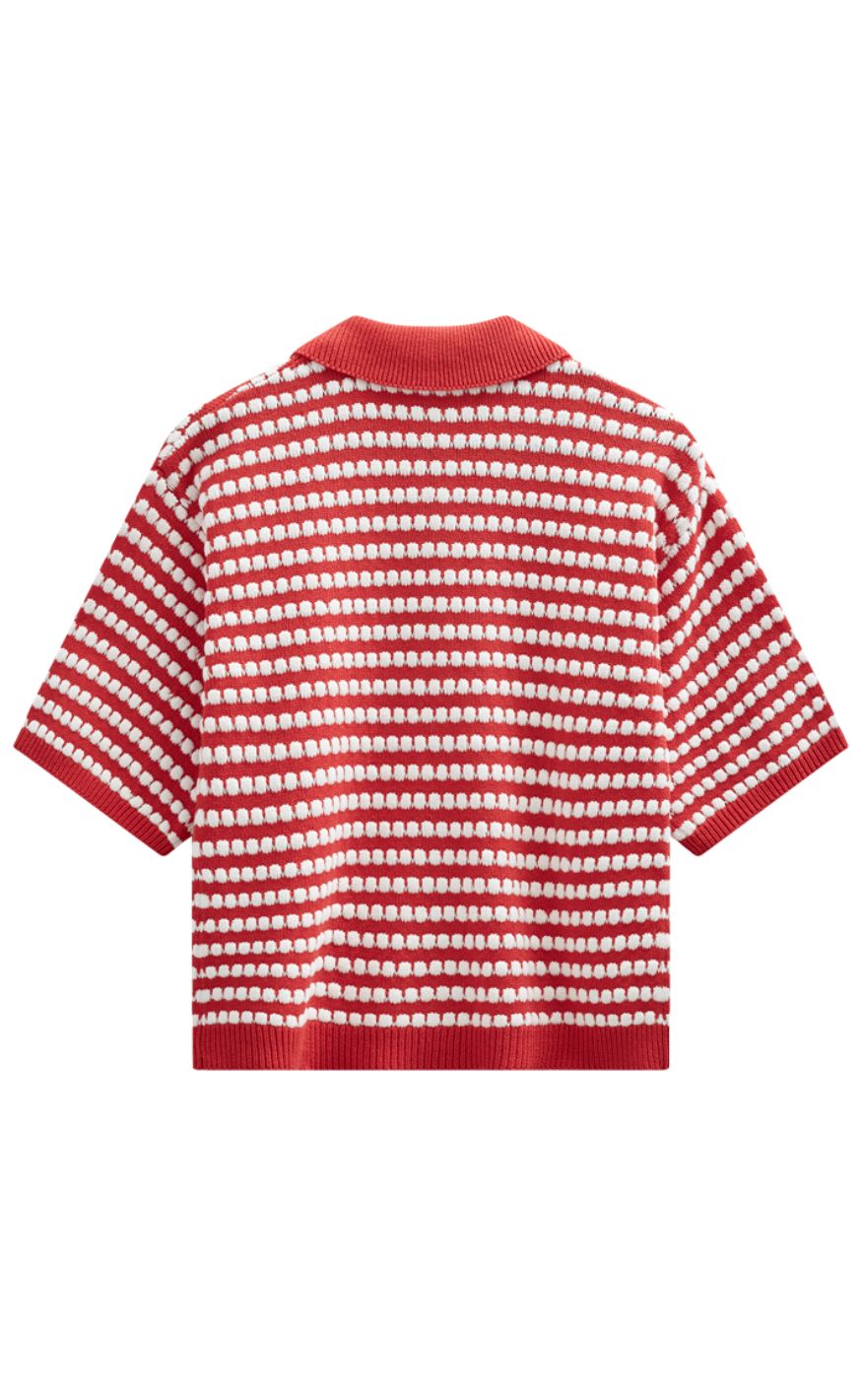 Freequent Pullover - Safir - True Red w. Star Off-White