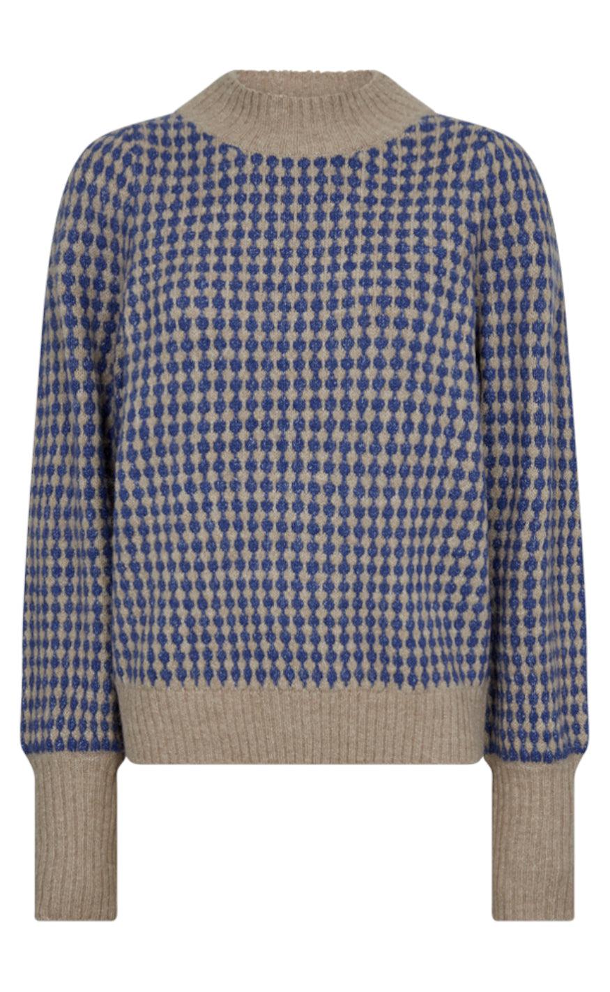 Freequent Pullover - Smerla - Corckery Melange W. Deep Ultramarine
