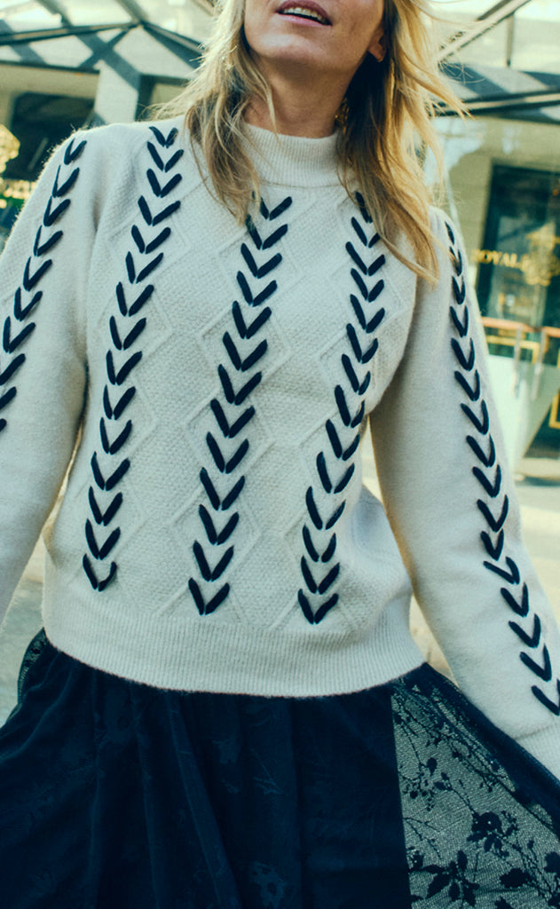 Freequent Pullover - Stokke - Moonbeam w. Black