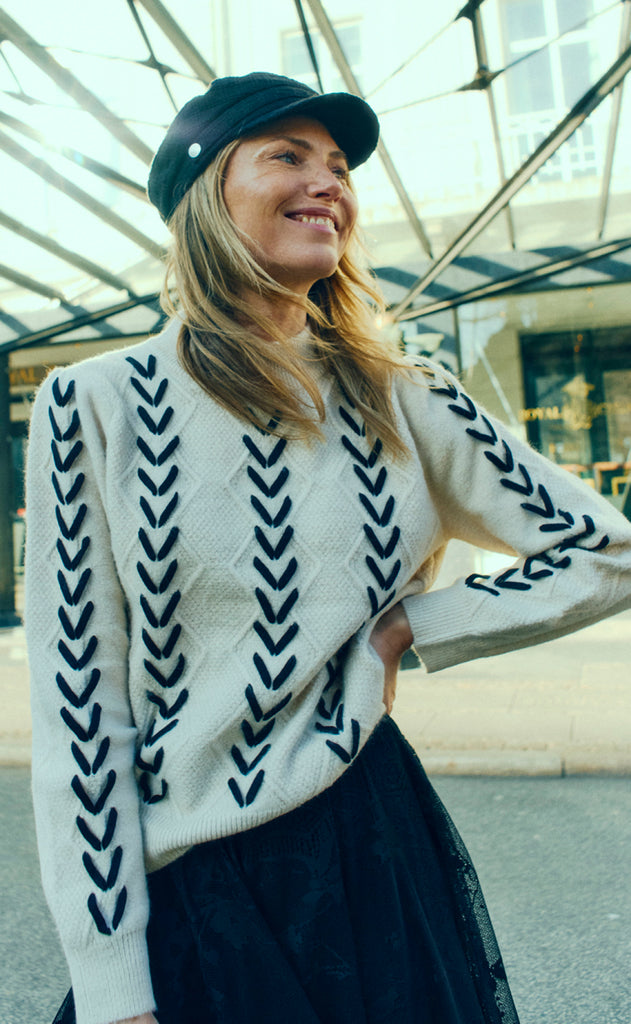 Freequent Pullover - Stokke - Moonbeam w. Black