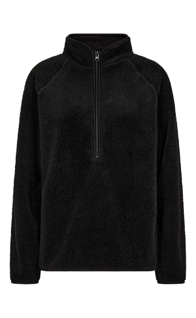 Freequent Pullover - Teddy Zip - Black