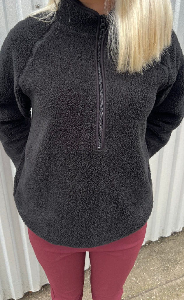 Freequent Pullover - Teddy Zip - Black