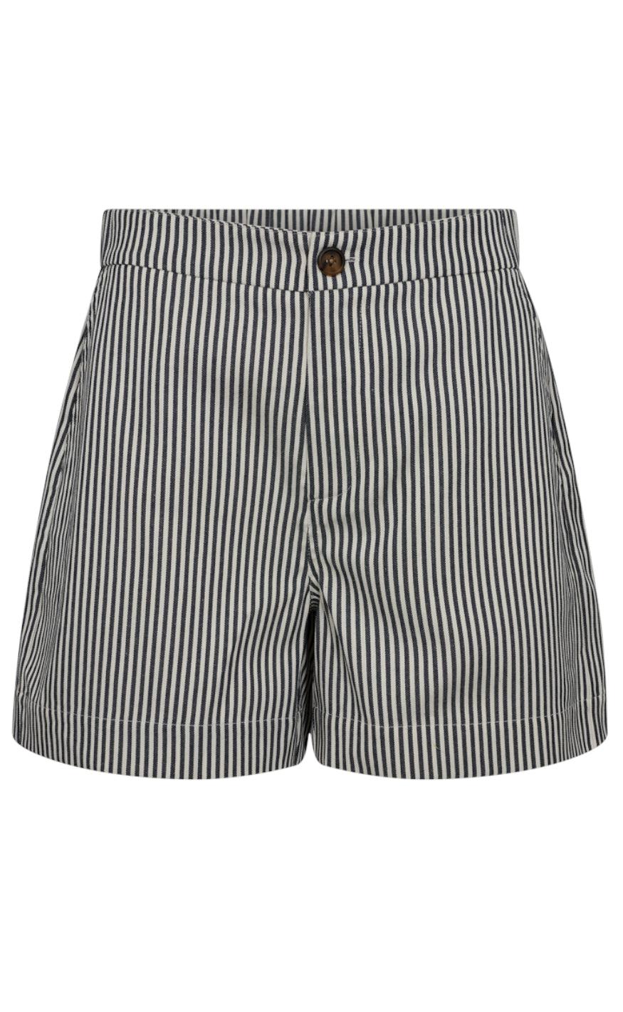 Freequent Shorts - Mella - Medieval Blue W. Off-White
