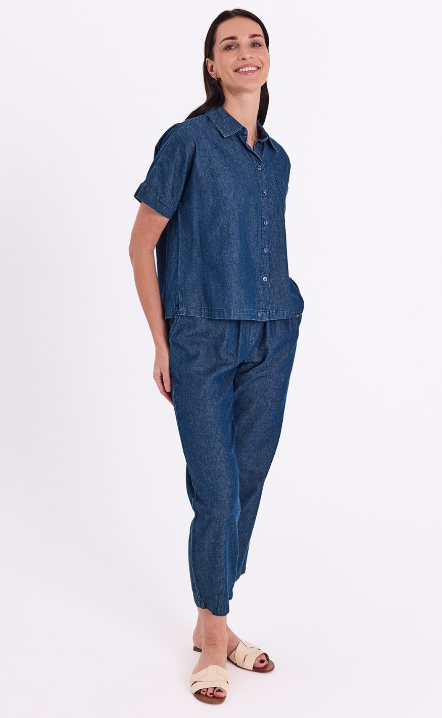 Freequent Skjorte - Esronda - Dark Blue Denim