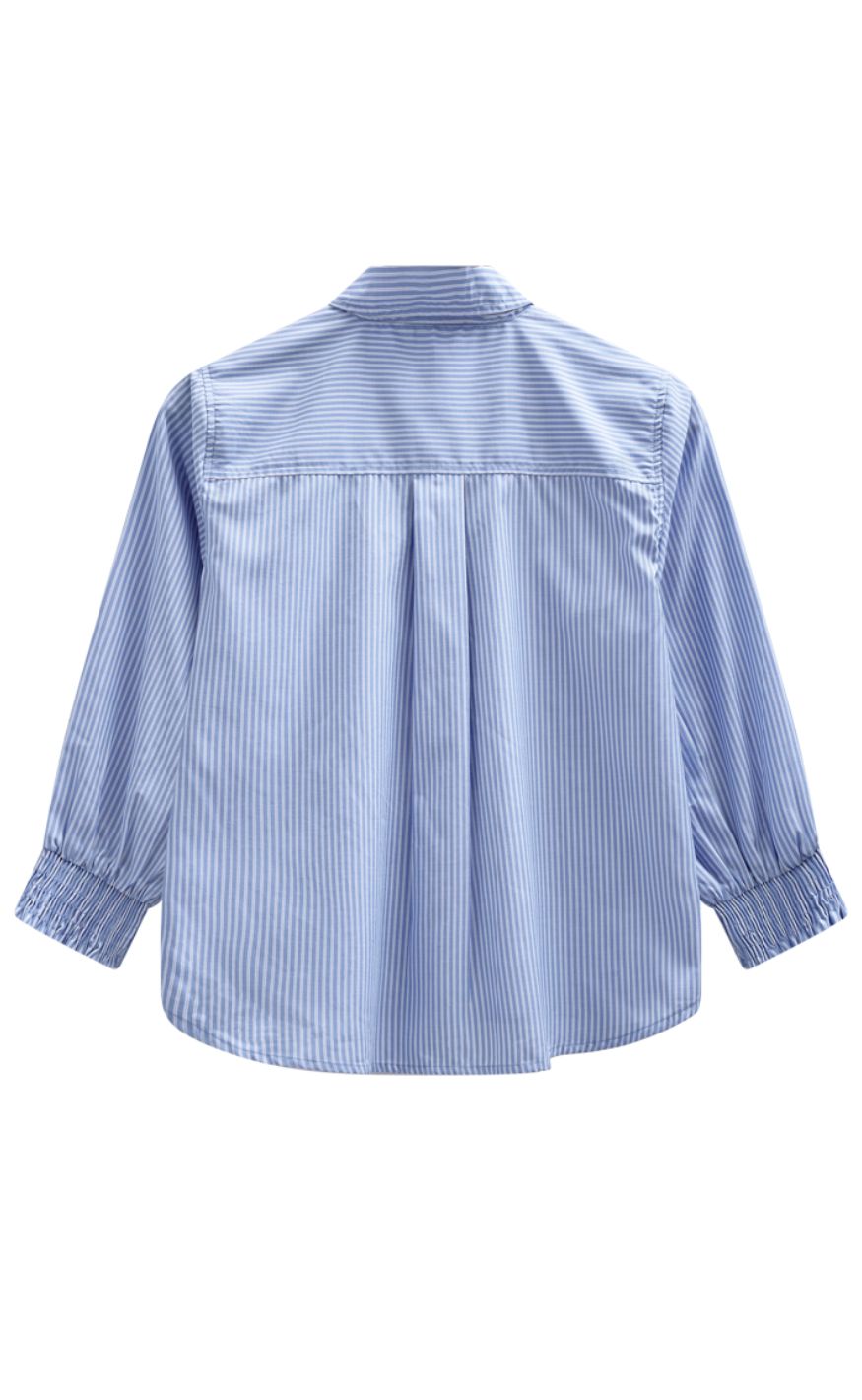 Freequent Skjorte - Evalina - Vista Blue w. Star Off-White