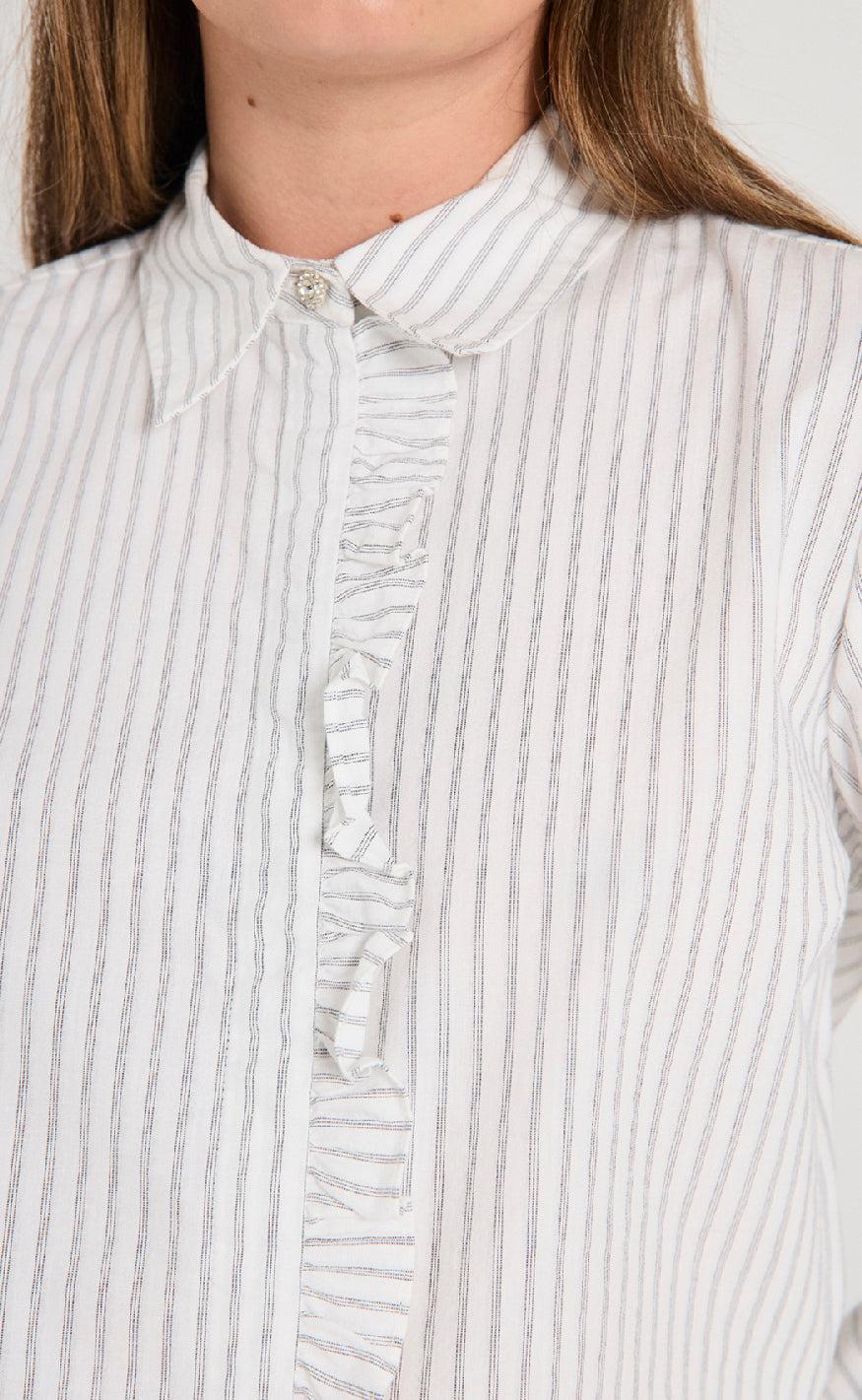 Freequent Skjorte - Fiona - Star Off-White w. Salute