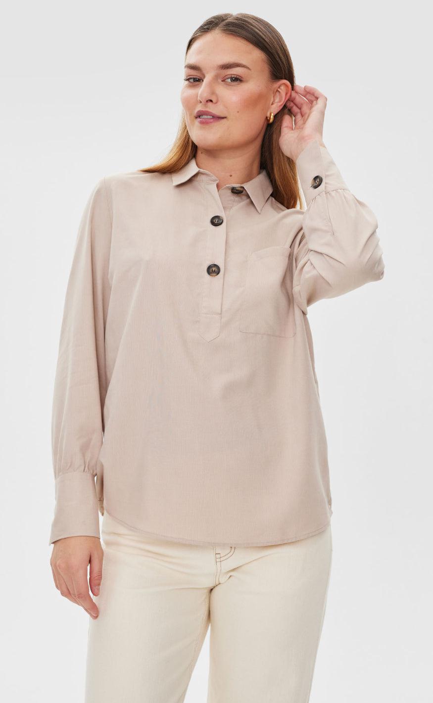 Freequent Skjorte - Flynn - Simply Taupe