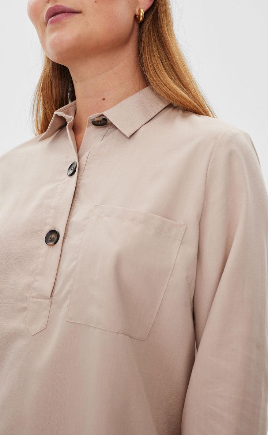 Freequent Skjorte - Flynn - Simply Taupe