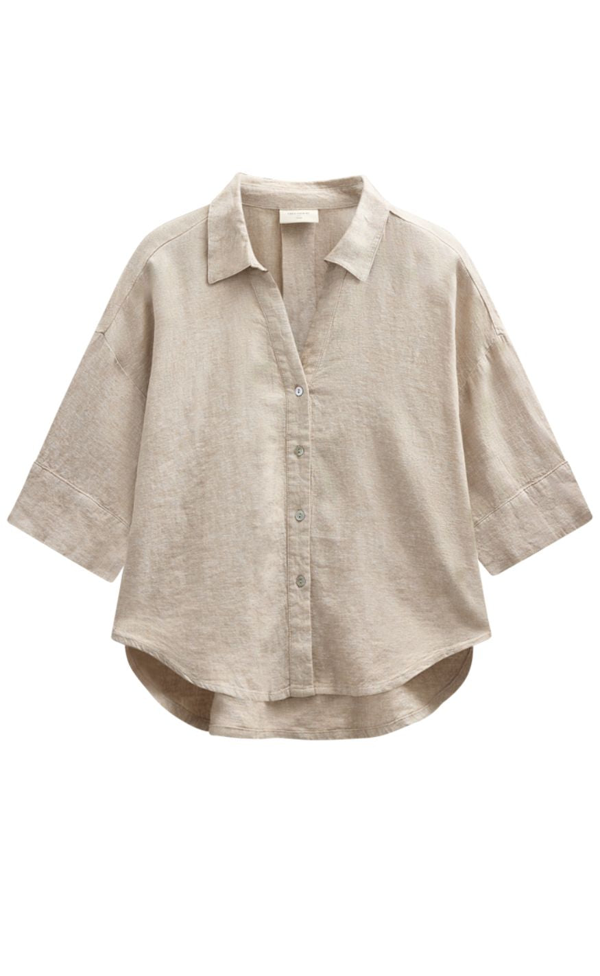 Freequent Skjorte - Lava Loose - Sand Melange