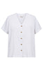 Freequent Skjorte - Lava SS V-neck - Brilliant White