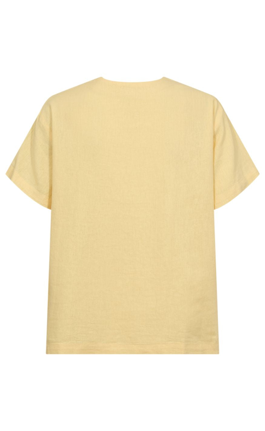 Freequent Skjorte - Lava SS V-neck - Golden Haze