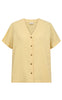 Freequent Skjorte - Lava SS V-neck - Golden Haze