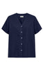 Freequent Skjorte - Lava SS V-neck - Navy Blazer
