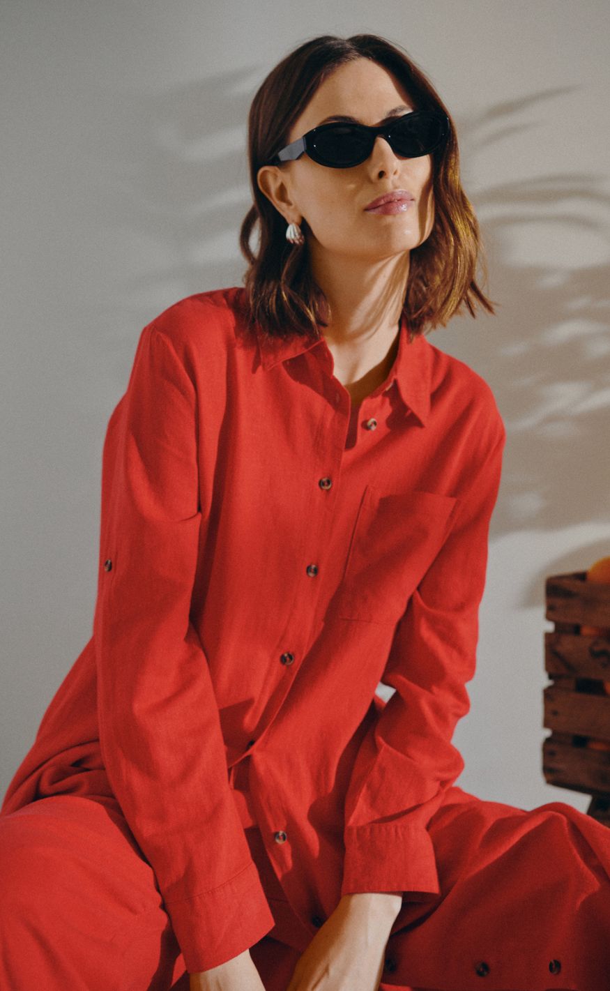 Freequent Skjorte - Lava Simple - True Red