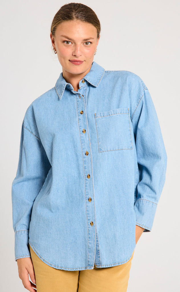 Freequent Skjorte - Lisea - Light Blue Denim