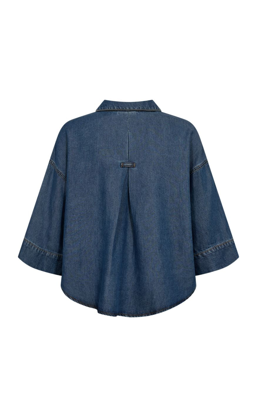 Freequent Skjorte - Milo - Medium Blue Denim