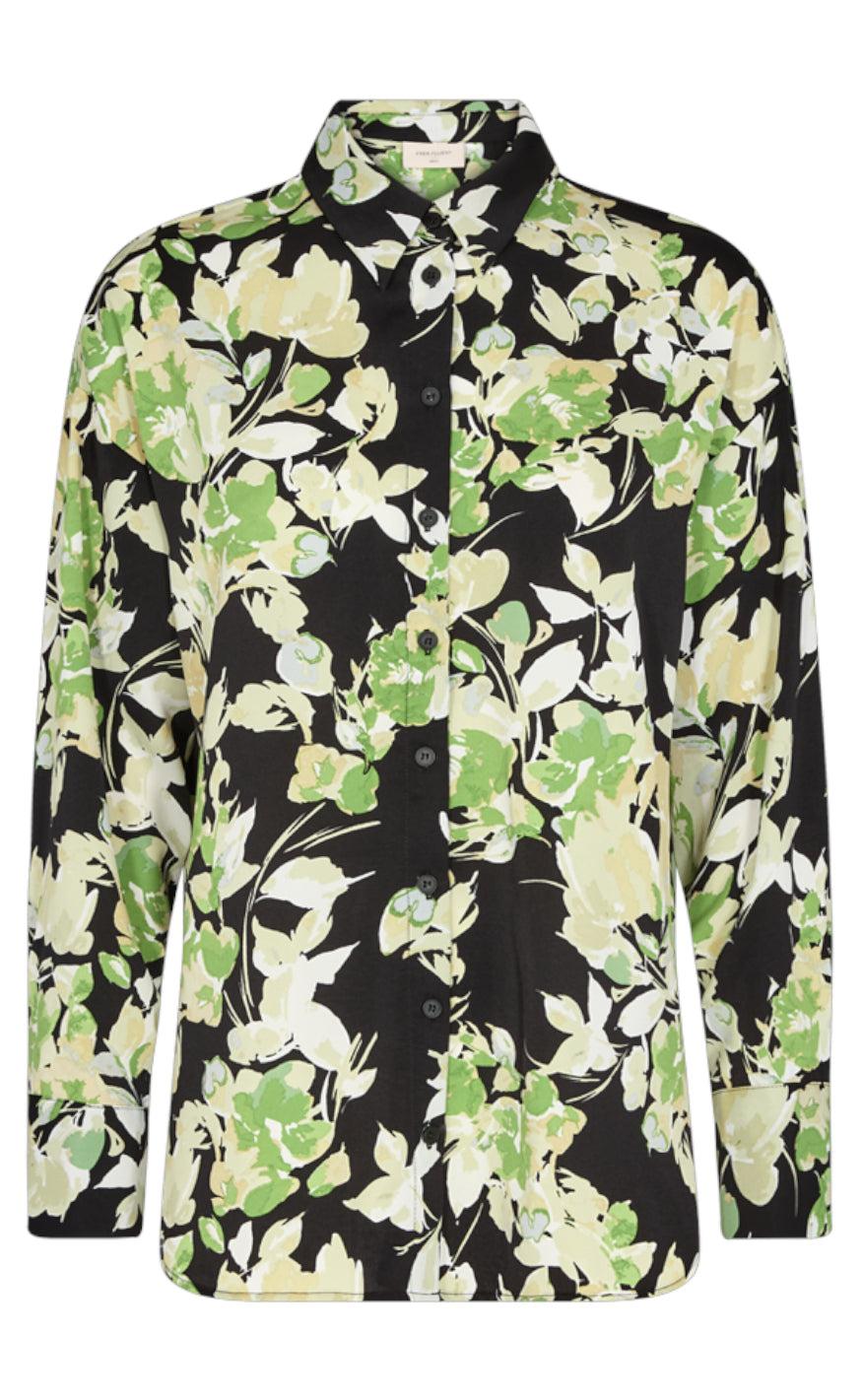 Freequent Skjorte - Mison - Black W. Piquant Green
