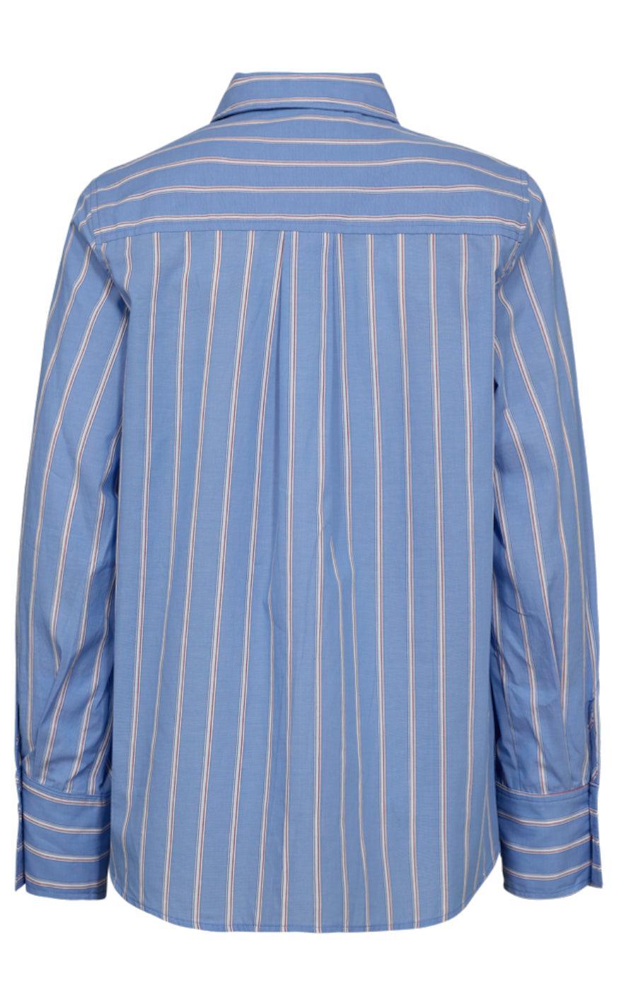Freequent Skjorte - Sirana - Chambray Blue w. Star Off-white