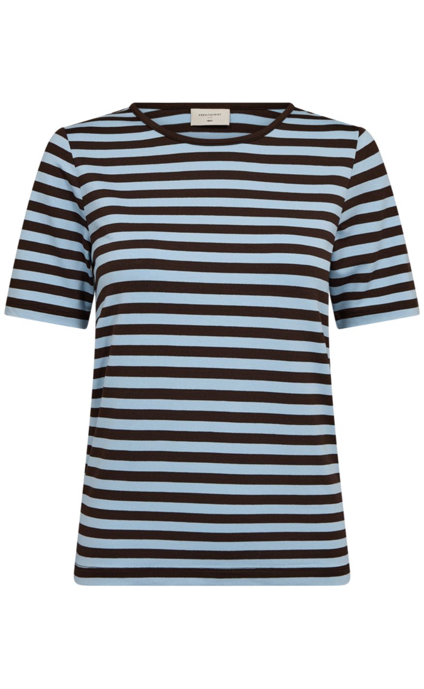 Freequent T-Shirt - Liana - Coffee Bean w. Blue Bell